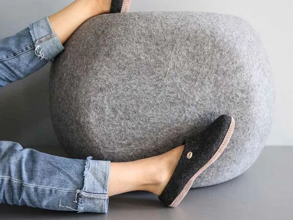 WoolFit WoolFit Filzpantoffeln "Classic" mit besonders weicher Einlage, Graphit(grau), – Produktbild 3 von 3