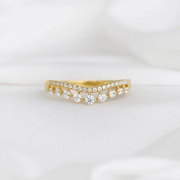 Eppi Eppi Doppelter Ring mit Lab Grown Diamanten Hebe, Gelb, – Produktbild 2 von 4