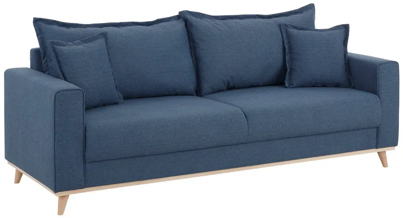 Home affaire 3-Sitzer Edina, auch in Baumwollmix-Bezug, im skandinavischem Stol, Blau, – Produktbild 2 von 5