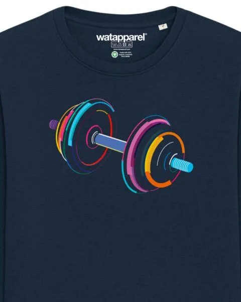 watapparel watapparel Sweatshirt Unisex 80s Hantel, French navy, – Produktbild 3 von 4