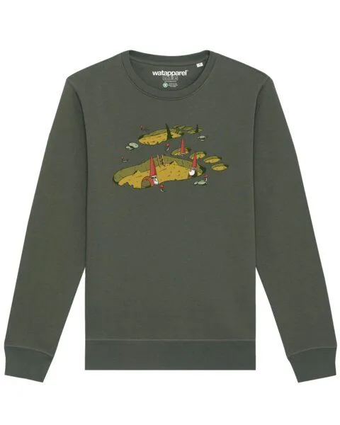 watapparel watapparel Sweatshirt Unisex Gnome Footprint, Khaki, – Produktbild 1 von 3