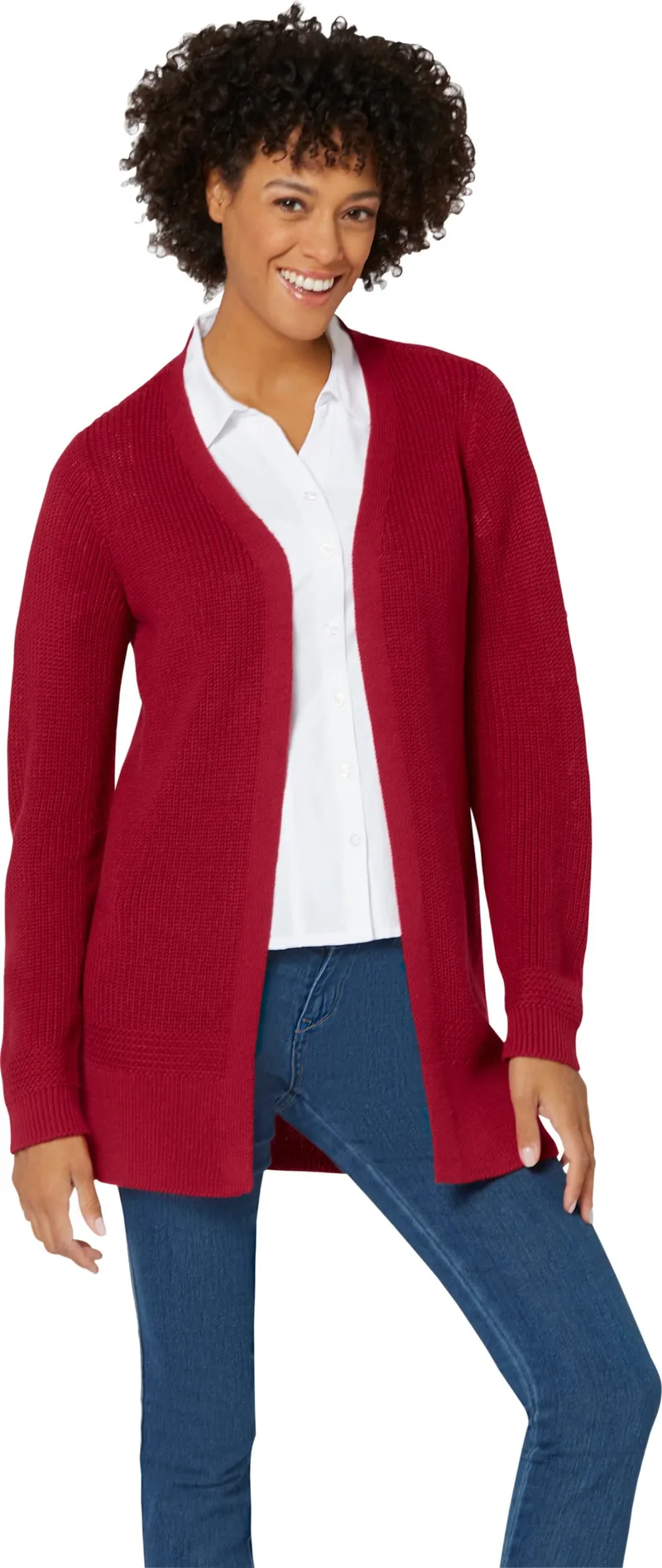 Witt Longstrickjacke, Rot, – Produktbild 2 von 2