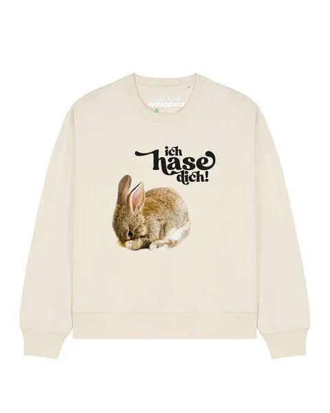 watapparel watapparel Sweatshirt Frauen Ich hase dich!, Natural raw, – Produktbild 1 von 2