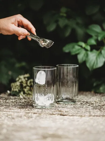 MaBe MaBe Trink Glas mit Struktur UPCYCLING – Produktbild 3 von 4