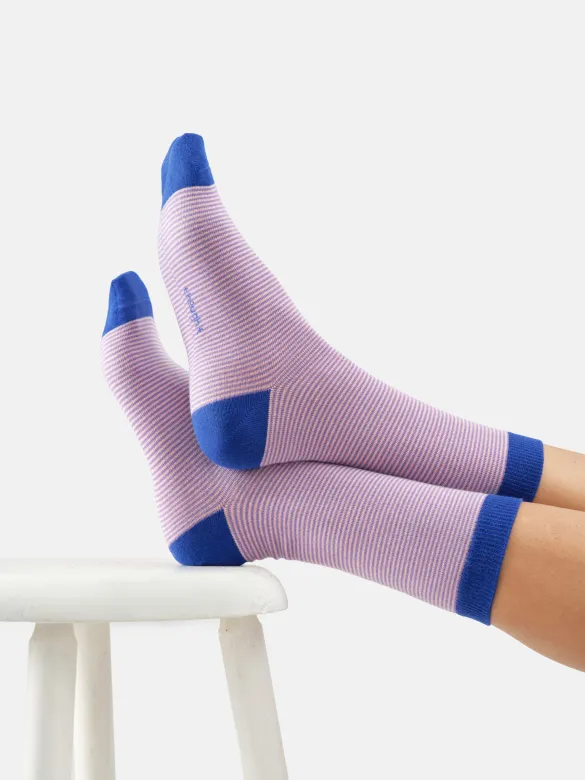Thought Socken Modell: Stripe Crew, Light pink, – Produktbild 1 von 1