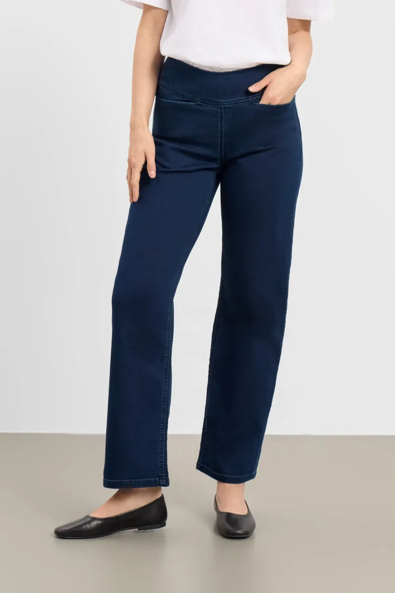 LAURIE LAURIE Damen vegan Jeans Thea Straight Kurzgröße Dunkelblau Denim, Dunkelblau, – Produktbild 2 von 2