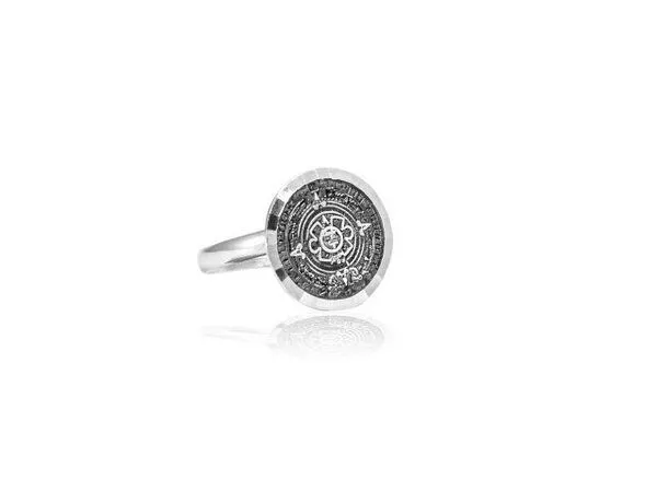 pakilia pakilia Silber Ring Aztekenkalender Fair-Trade und handmade – Produktbild 5 von 8