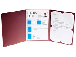 Exacompta 10 Exacompta Bewerbungsmappen "Elegance", 400 g/m², DIN A4, 3-tlg. 1 Klemmsch., bordeaux – Produktbild 1 von 1