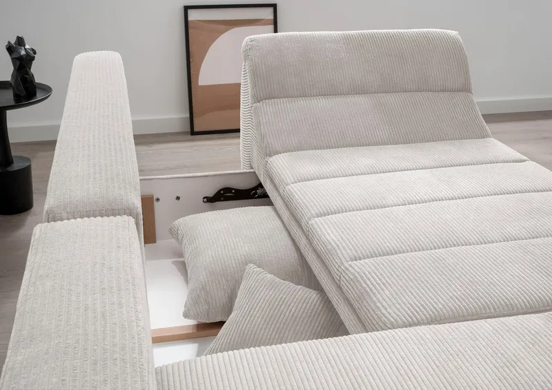 Home affaire Ecksofa Imola, bequem, aktuelle Steppung im Sitz, L-Form, Breite 270cm, wahlweise mit Bettfunktion, Silberfarben, – Produktbild 5 von 5