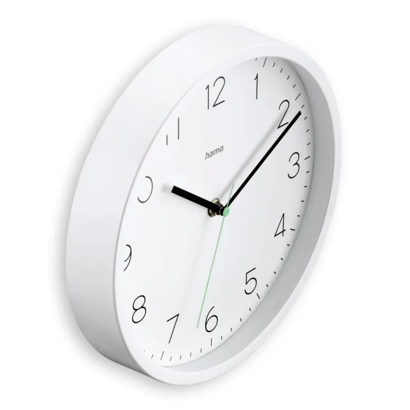 Hama Hama DCF-Funkwanduhr "Menorca", analog, Ø 25 cm, Weiß, – Produktbild 2 von 5