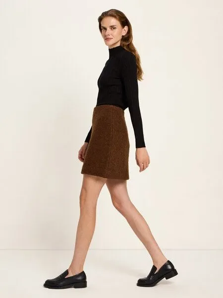 LANIUS LANIUS Boucle Minirock (GOTS), Brown, – Produktbild 3 von 4