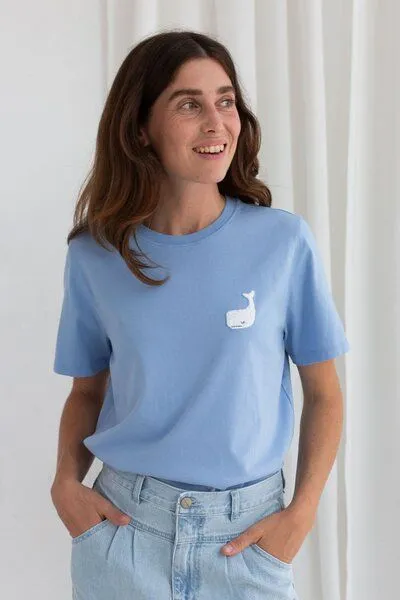 TWOTHIRDS TWOTHIRDS T-Shirt aus Bio-Baumwolle Alcudia, Denim blue, – Produktbild 3 von 3