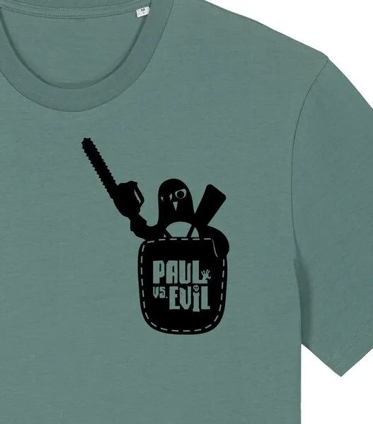 päfjes päfjes Pinguin Paul vs. Evil - Fair Wear Männer Bio T-Shirt, Grün (green bay), – Produktbild 1 von 4