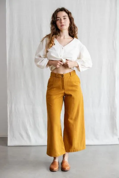 Jyoti - Fair Works Jyoti - Fair Works Bio-Baumwoll Culotte Hemani, Curry, – Produktbild 2 von 4