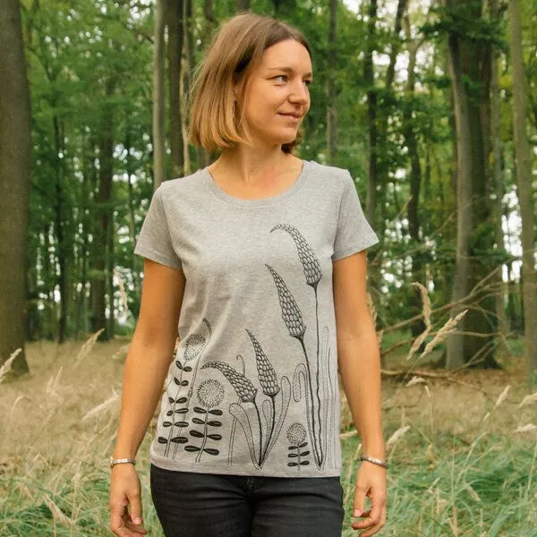 Cmig Cmig Waldwiese T-Shirt Damen, Mid heather grey, – Produktbild 1 von 4