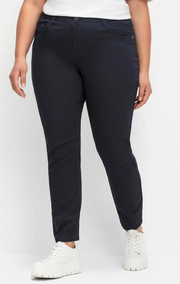 sheego sheego Jerseyhose Stretch-Hose im Curvy-Schnitt PIA, mit Gummibund, Blau, – Produktbild 2 von 3
