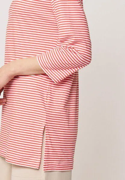 LANA Organic LANA Organic Longshirt, Modell Lia, Iza coral - ecru, – Produktbild 4 von 4