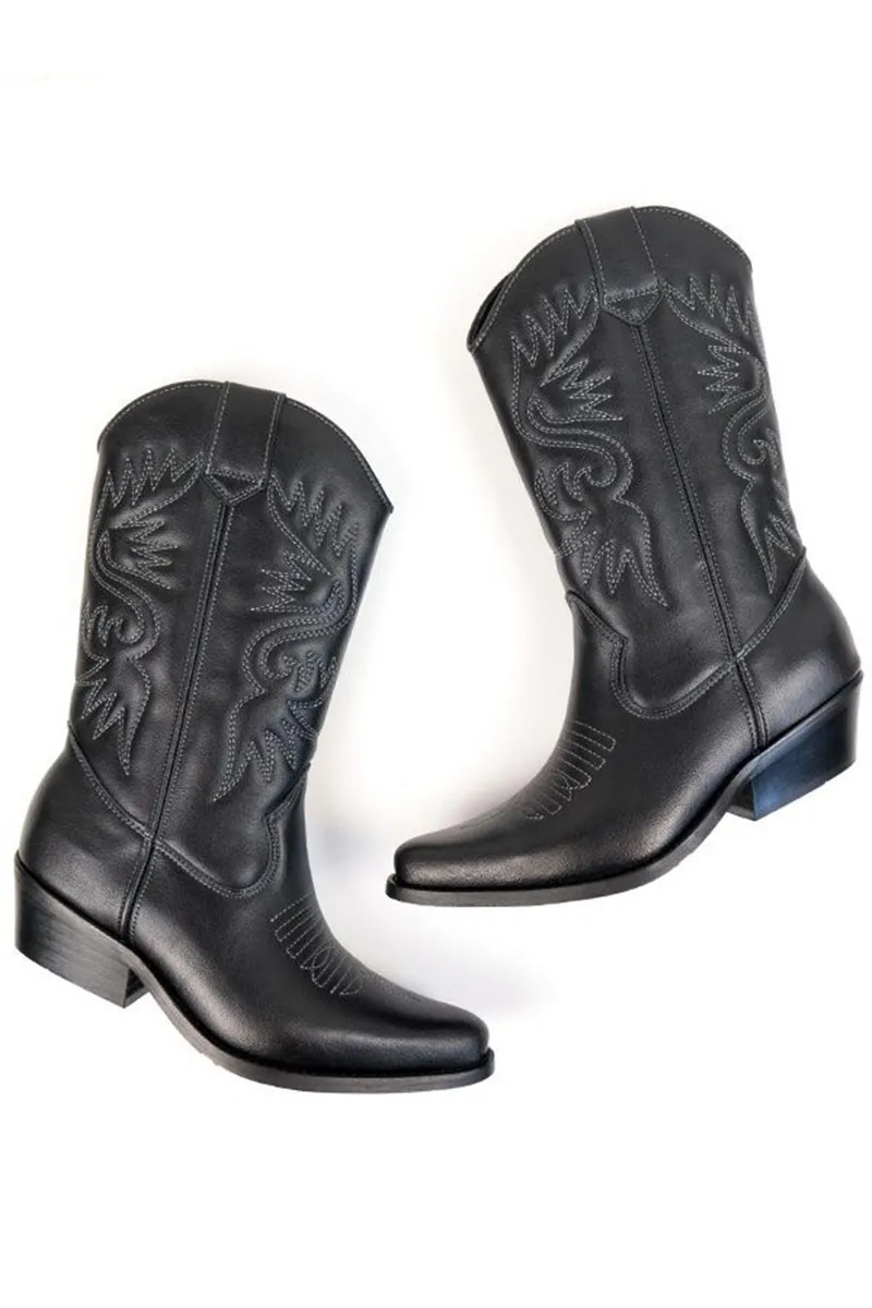 Will's Vegan Store Will's Vegan Store Damen vegan Westernstiefel Damen Schwarz, Schwarz, – Produktbild 1 von 2