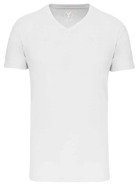 YTWOO YTWOO Basic Herren T-Shirt mit V-Ausschnitt aus Bio-Baumwolle, Weiß, – Produktbild 1 von 1