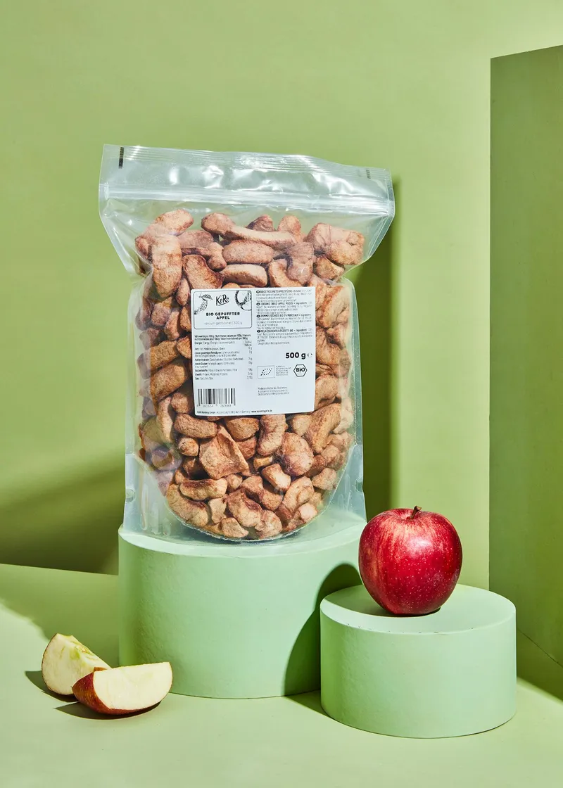 KoRo Gepuffter Bio Apfel 500 g – Produktbild 1 von 5