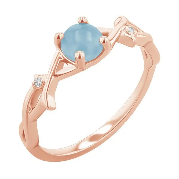 Eppi Eppi Ring mit einem Cabochon Aquamarin und Diamanten Makena – Produktbild 2 von 3