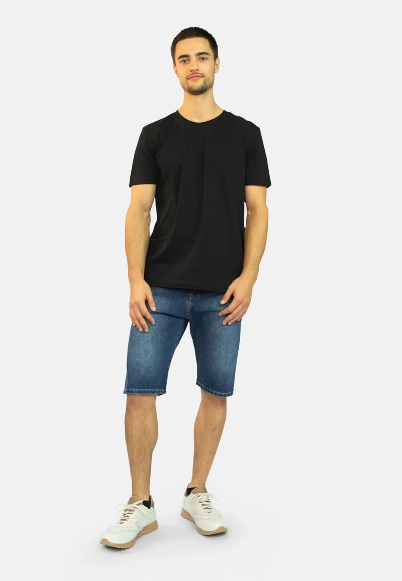 TORLAND TORLAND Herren vegan Denim Shorts Shane, Dunkelblau, – Produktbild 1 von 2