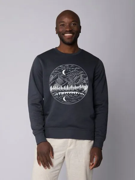 watapparel watapparel Sweatshirt Unisex Mountains by night, India ink grey, – Produktbild 2 von 4