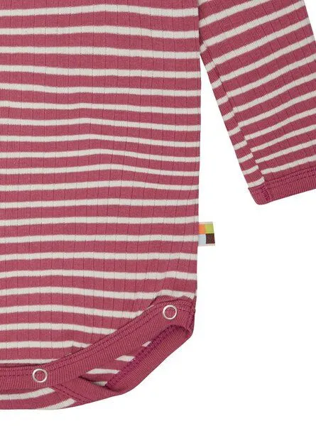 loud + proud loud + proud Babys & Kinder Wickelbody langarm gestreift mit Rippe, GOTS-zertifiziert, Rouge(pink), – Produktbild 2 von 2