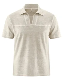 HempAge Hempage Herren vegan T-Shirt Mit V-Ausschnitt Distel Beige – Produktbild 1 von 1