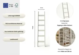 OTTO home Leiterregal Soeren Leiter B/T/H: 40/1,8/190 cm, massive Kiefer, FSC®-zertifiziert, passend für Regal Soeren Höhe 220 cm, funktionales Design – Produktbild 1 von 1