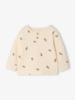 Vertbaudet Baby Shirt mit Drachen-Print und Knopfleiste vanille – Produktbild 1 von 1