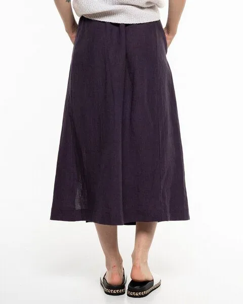 Alma & Lovis Alma & Lovis Legerer Maxirock aus reinem Leinen | Leinen Maxi Rock, Blackberry (dunkellila), – Produktbild 3 von 3