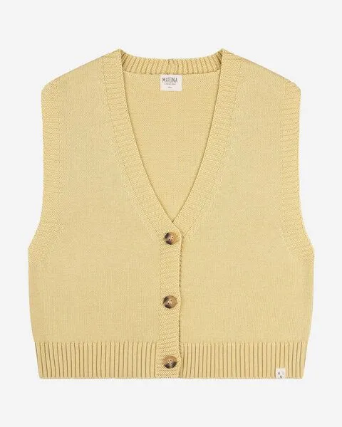 MATONA Matona Weste | Boxy Knit Vest | aus Bio-Baumwolle | GOTS-zertifiziert, Vanilla, – Produktbild 3 von 4