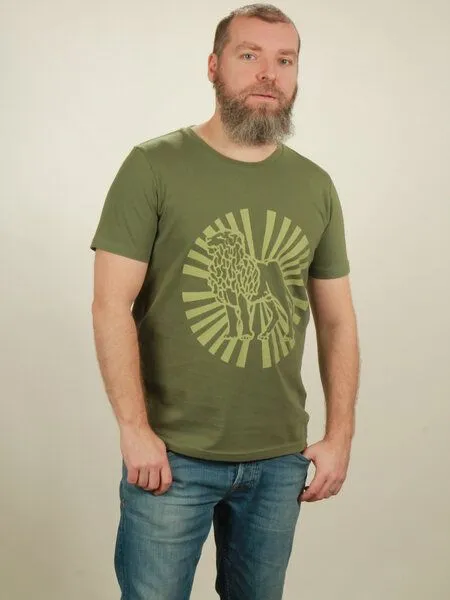 NATIVE SOULS Native Souls T-Shirt Herren - Lion Sun, Green, – Produktbild 1 von 1