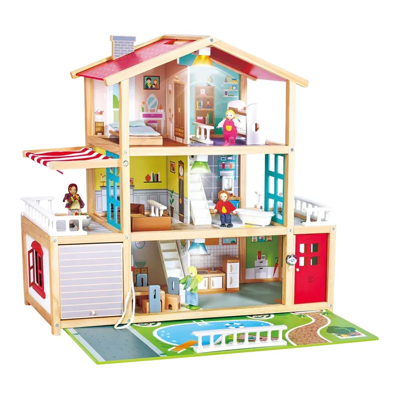 Hape Hape Puppenhaus Puppen-Villa, Mehrfarbig, – Produktbild 1 von 1