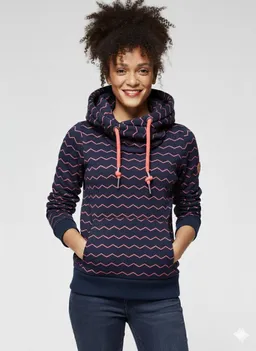 ragwear ragwear Sweatshirt GRIPY BOLD CHEVRON O Hoodie mit hochschießendem Schalkragen mit Zierknopfbesatz – Produktbild 1 von 1