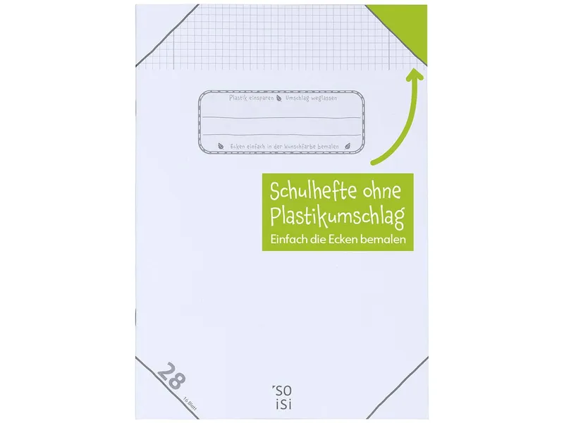 Soisi Soisi Recycling-Schulheft DIN A4 Nr. 28 kar. mit Doppelrand – Produktbild 1 von 1