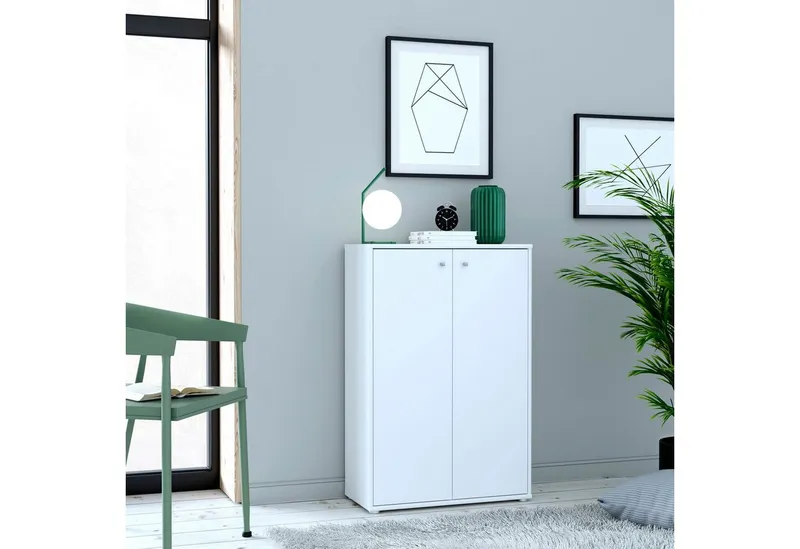 FORTE Kommode Tempra, Kommode, 2 Türen, viel Stauraum, Höhe 111,1 cm, Breite 73,7 cm, Weiß, – Produktbild 1 von 5