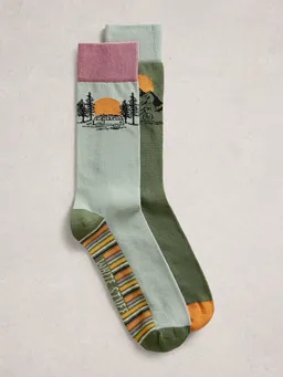 White Stuff 2er-Pack Socken Sonnenuntergang - 44-46 – Produktbild 1 von 1