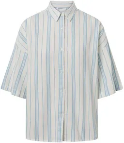 KnowledgeCotton Apparel KnowledgeCotton Apparel Gestreifte Kurzarm-Bluse – Produktbild 1 von 1
