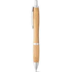 hi!dea™ hi!dea™ NICOLE. Kugelschreiber aus Bambus mit Clip und Details aus Metall, Beige, – Produktbild 1 von 1