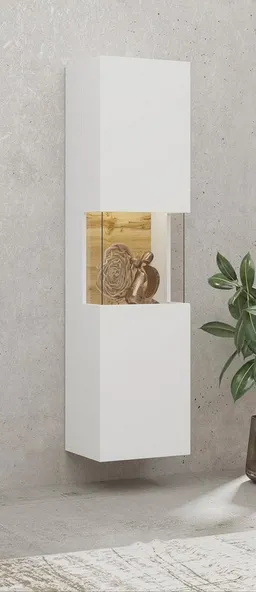 Home affaire Vitrine Ava, Breite 36 cm, hängend und stehend montierbar moderne grifflose Vitrine, Hochschrank mit Eckverglasung – Produktbild 1 von 1