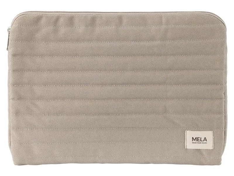MELA MELA Gepolsterte Laptophülle Style VINUSA aus 100% Bio-Baumwolle, Light stone, – Produktbild 1 von 4