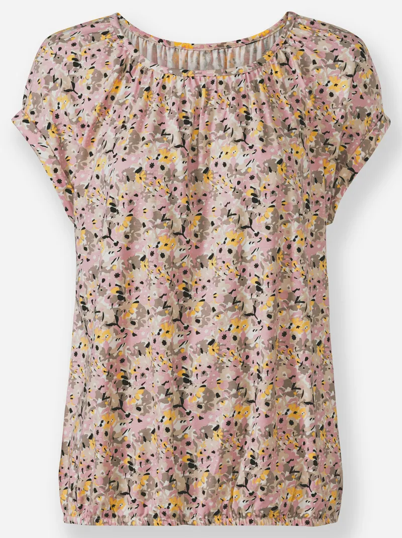 Witt Rundhalsshirt hortensie-gelb-bedruckt, Hortensie-gelb-bedruckt, – Produktbild 1 von 2