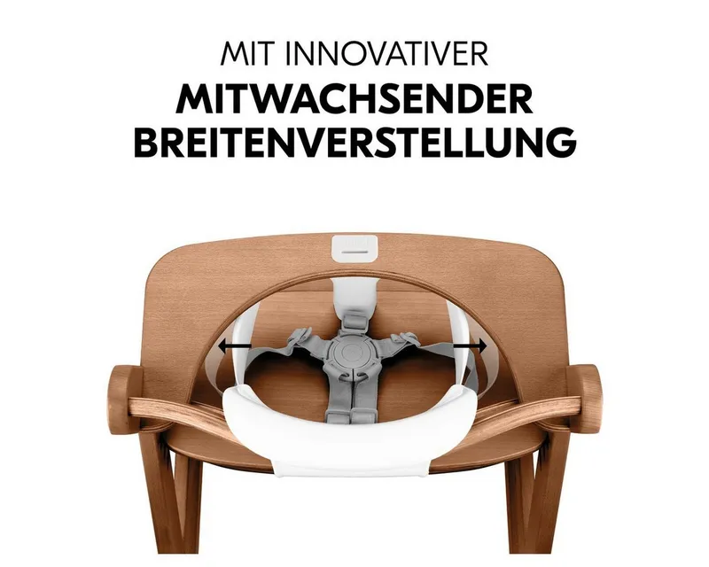 Hauck Hauck Hochstuhl Alpha Plus Set - Walnut, Mitwachsender Holz Kinderhochstuhl mit Essbrett Click Tray & Baby-Sitz, Braun, – Produktbild 5 von 5
