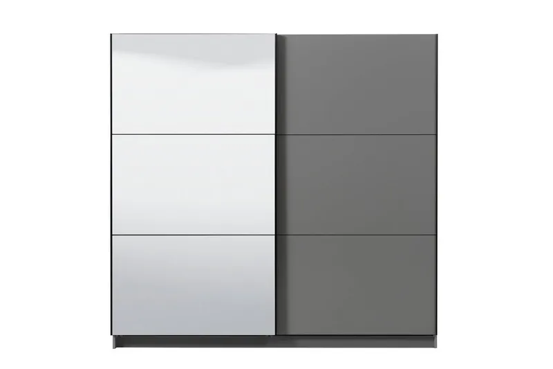OTTO home Schwebetürenschrank Sierra Kleiderschrank mit Spiegel Garderobe Topseller inklusive Inneneinteilung & Kleiderstange, FSC®-Zertifiziert, Grau, – Produktbild 6 von 8