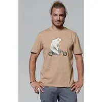 watapparel watapparel T-Shirt Unisex Bär auf Bike, Latte, – Produktbild 1 von 1