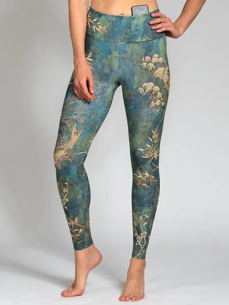 Magadi Magadi Yoga Leggings CAMO komfortables Stretchmaterial, eingearbeitete Tasche, Grün, – Produktbild 2 von 4