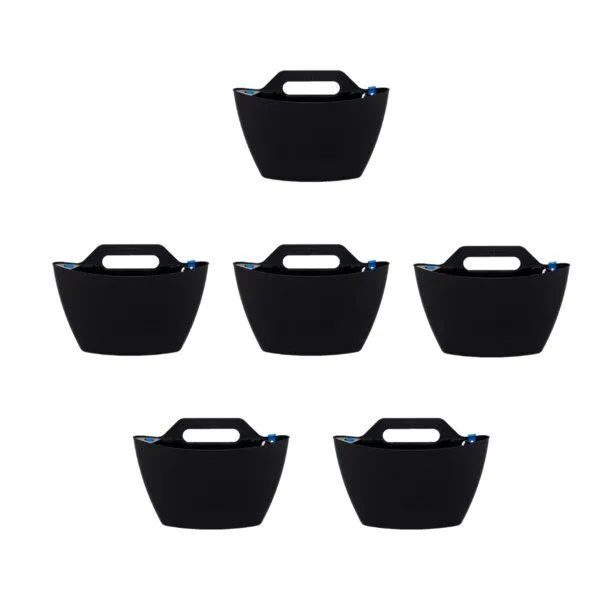 CitySens CitySens 6er-Pack Wand-Blumentopf mit automatischer Bewässerung, Schwarz, – Produktbild 2 von 3