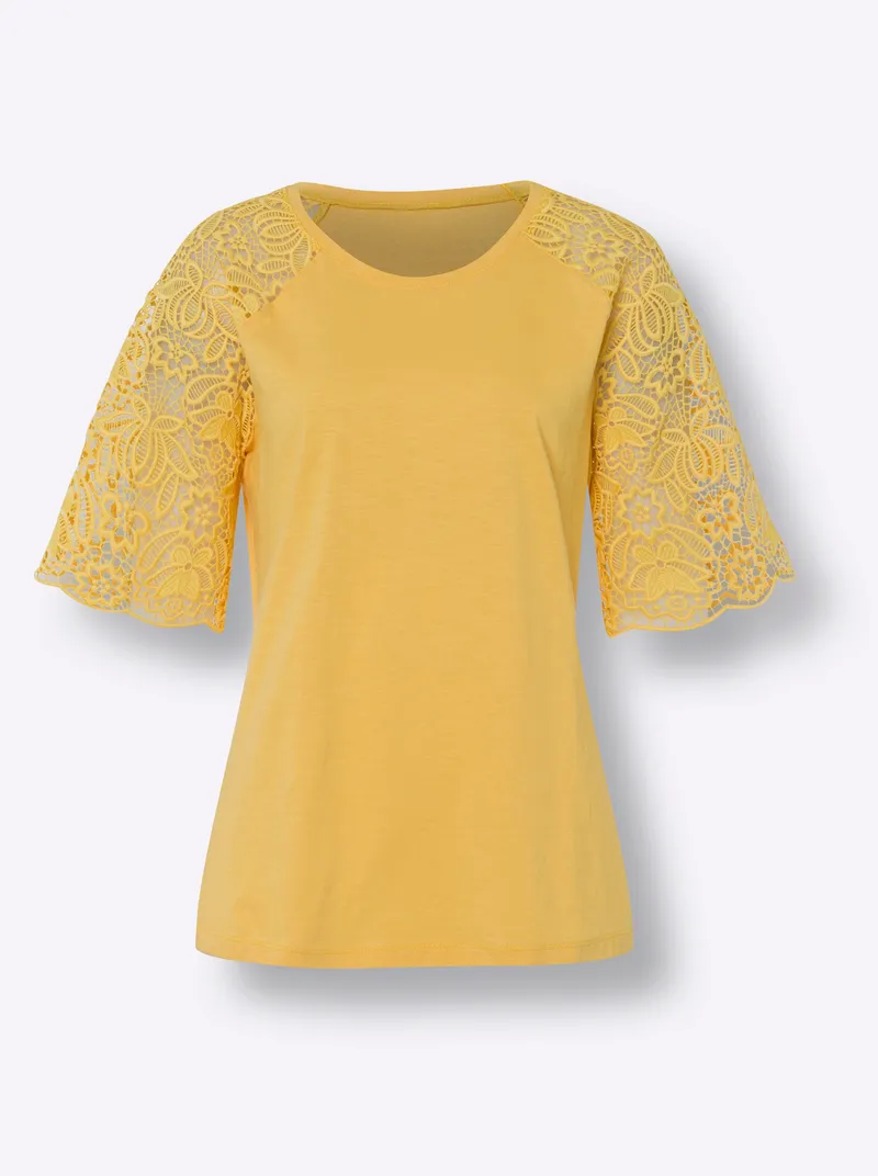 heine Rundhalsshirt gelb, Gelb, – Produktbild 1 von 2